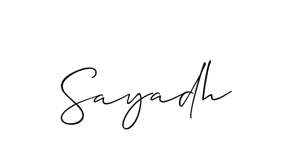 if you are searching for the best signature style for your name Sayadh. so please give up your signature search. here we have designed multiple signature styles  using Allison_Script. Sayadh signature style 2 images and pictures png