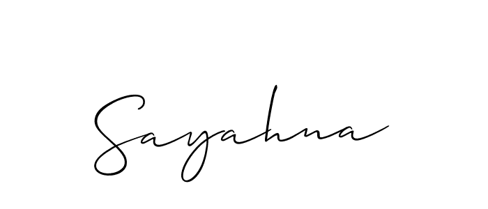 Design your own signature with our free online signature maker. With this signature software, you can create a handwritten (Allison_Script) signature for name Sayahna. Sayahna signature style 2 images and pictures png