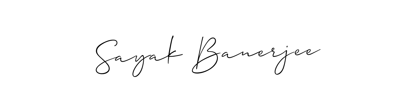 How to make Sayak Banerjee name signature. Use Allison_Script style for creating short signs online. This is the latest handwritten sign. Sayak Banerjee signature style 2 images and pictures png
