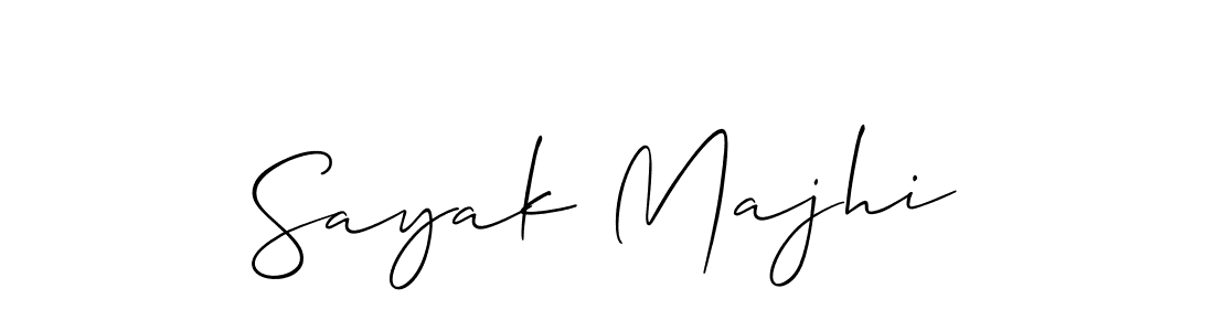 The best way (Allison_Script) to make a short signature is to pick only two or three words in your name. The name Sayak Majhi include a total of six letters. For converting this name. Sayak Majhi signature style 2 images and pictures png