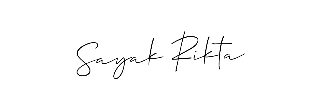 The best way (Allison_Script) to make a short signature is to pick only two or three words in your name. The name Sayak Rikta include a total of six letters. For converting this name. Sayak Rikta signature style 2 images and pictures png