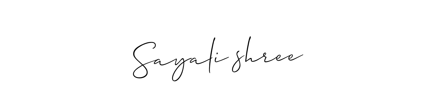 Design your own signature with our free online signature maker. With this signature software, you can create a handwritten (Allison_Script) signature for name Sayali❤shree. Sayali❤shree signature style 2 images and pictures png