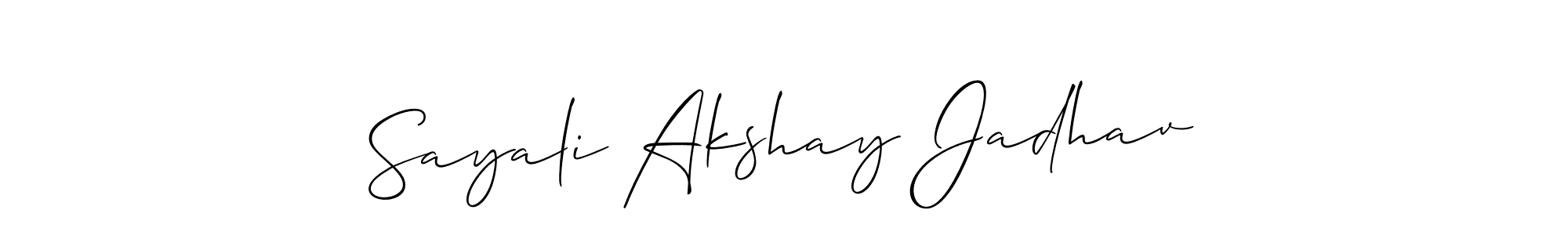 How to make Sayali Akshay Jadhav name signature. Use Allison_Script style for creating short signs online. This is the latest handwritten sign. Sayali Akshay Jadhav signature style 2 images and pictures png