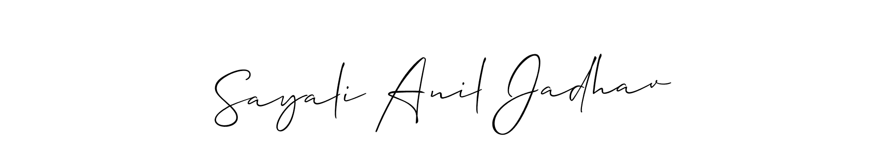 if you are searching for the best signature style for your name Sayali Anil Jadhav. so please give up your signature search. here we have designed multiple signature styles  using Allison_Script. Sayali Anil Jadhav signature style 2 images and pictures png