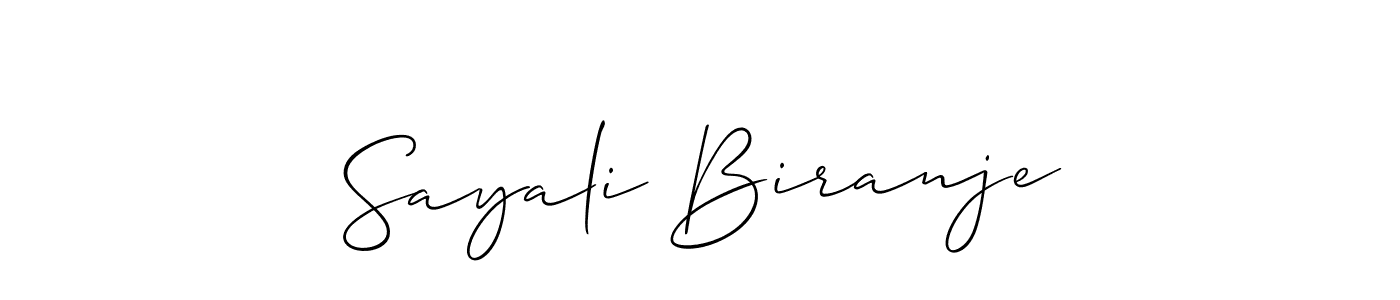 Sayali Biranje stylish signature style. Best Handwritten Sign (Allison_Script) for my name. Handwritten Signature Collection Ideas for my name Sayali Biranje. Sayali Biranje signature style 2 images and pictures png