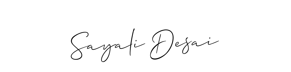 Design your own signature with our free online signature maker. With this signature software, you can create a handwritten (Allison_Script) signature for name Sayali Desai. Sayali Desai signature style 2 images and pictures png