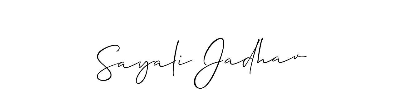 You should practise on your own different ways (Allison_Script) to write your name (Sayali Jadhav) in signature. don't let someone else do it for you. Sayali Jadhav signature style 2 images and pictures png