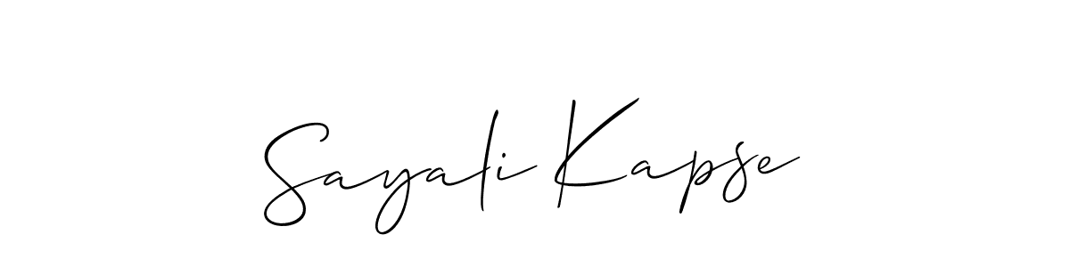 You should practise on your own different ways (Allison_Script) to write your name (Sayali Kapse) in signature. don't let someone else do it for you. Sayali Kapse signature style 2 images and pictures png