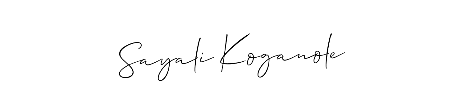 Make a beautiful signature design for name Sayali Koganole. With this signature (Allison_Script) style, you can create a handwritten signature for free. Sayali Koganole signature style 2 images and pictures png