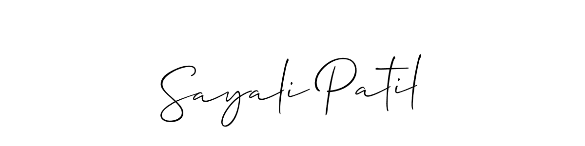 Make a short Sayali Patil signature style. Manage your documents anywhere anytime using Allison_Script. Create and add eSignatures, submit forms, share and send files easily. Sayali Patil signature style 2 images and pictures png