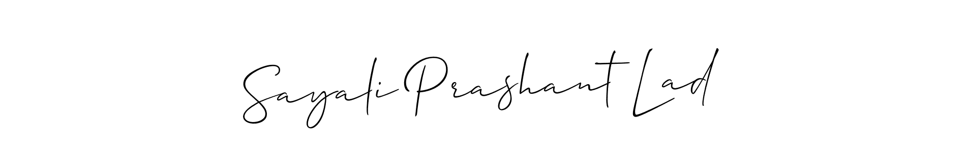 You should practise on your own different ways (Allison_Script) to write your name (Sayali Prashant Lad) in signature. don't let someone else do it for you. Sayali Prashant Lad signature style 2 images and pictures png