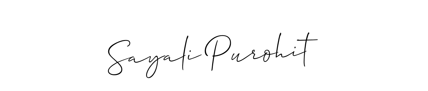 Sayali Purohit stylish signature style. Best Handwritten Sign (Allison_Script) for my name. Handwritten Signature Collection Ideas for my name Sayali Purohit. Sayali Purohit signature style 2 images and pictures png