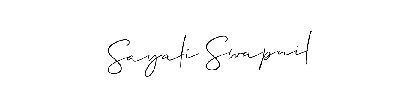 Similarly Allison_Script is the best handwritten signature design. Signature creator online .You can use it as an online autograph creator for name Sayali Swapnil. Sayali Swapnil signature style 2 images and pictures png