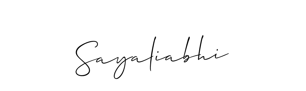 Make a beautiful signature design for name Sayaliabhi. With this signature (Allison_Script) style, you can create a handwritten signature for free. Sayaliabhi signature style 2 images and pictures png