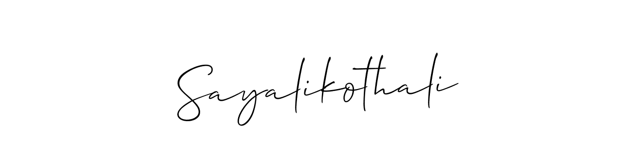 How to Draw Sayalikothali signature style? Allison_Script is a latest design signature styles for name Sayalikothali. Sayalikothali signature style 2 images and pictures png