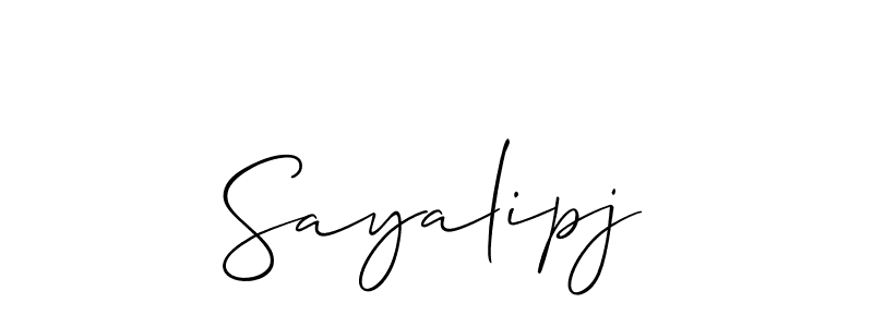 The best way (Allison_Script) to make a short signature is to pick only two or three words in your name. The name Sayalipj include a total of six letters. For converting this name. Sayalipj signature style 2 images and pictures png