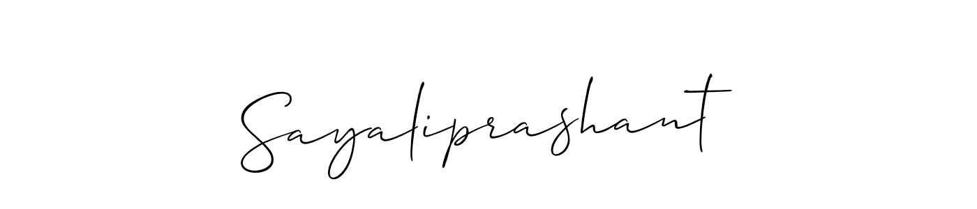 Use a signature maker to create a handwritten signature online. With this signature software, you can design (Allison_Script) your own signature for name Sayaliprashant. Sayaliprashant signature style 2 images and pictures png