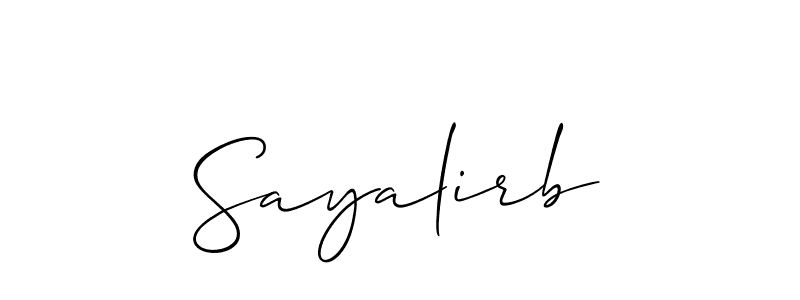 How to Draw Sayalirb signature style? Allison_Script is a latest design signature styles for name Sayalirb. Sayalirb signature style 2 images and pictures png