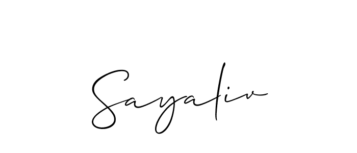 Sayaliv stylish signature style. Best Handwritten Sign (Allison_Script) for my name. Handwritten Signature Collection Ideas for my name Sayaliv. Sayaliv signature style 2 images and pictures png