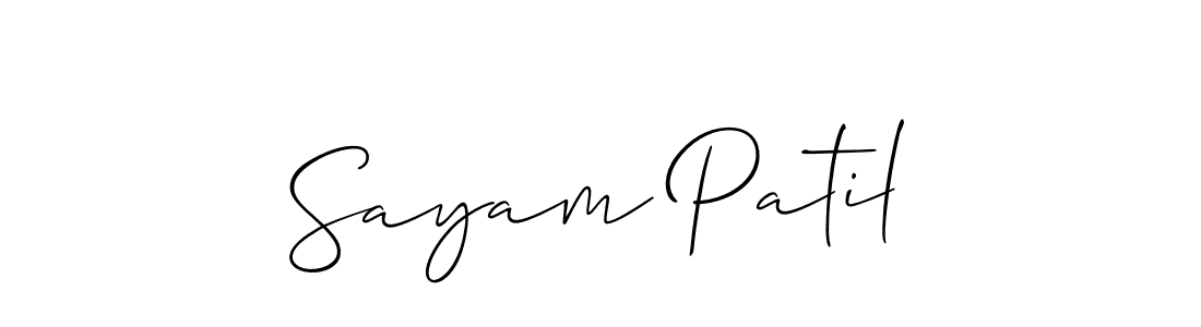 How to make Sayam Patil name signature. Use Allison_Script style for creating short signs online. This is the latest handwritten sign. Sayam Patil signature style 2 images and pictures png