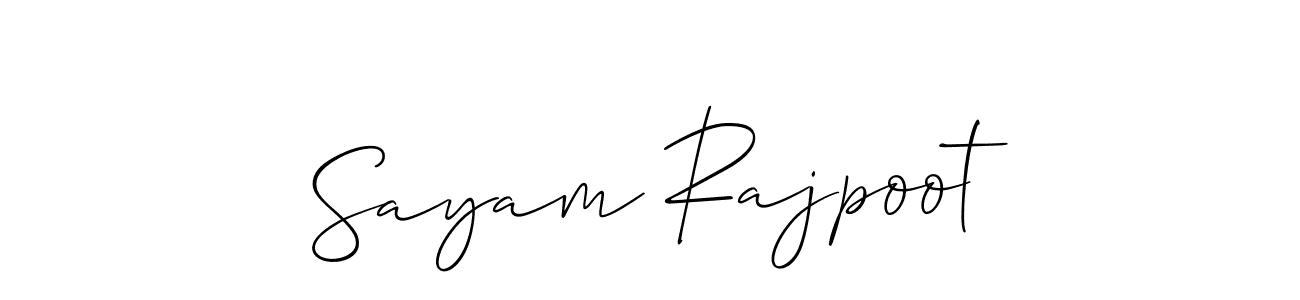 if you are searching for the best signature style for your name Sayam Rajpoot. so please give up your signature search. here we have designed multiple signature styles  using Allison_Script. Sayam Rajpoot signature style 2 images and pictures png