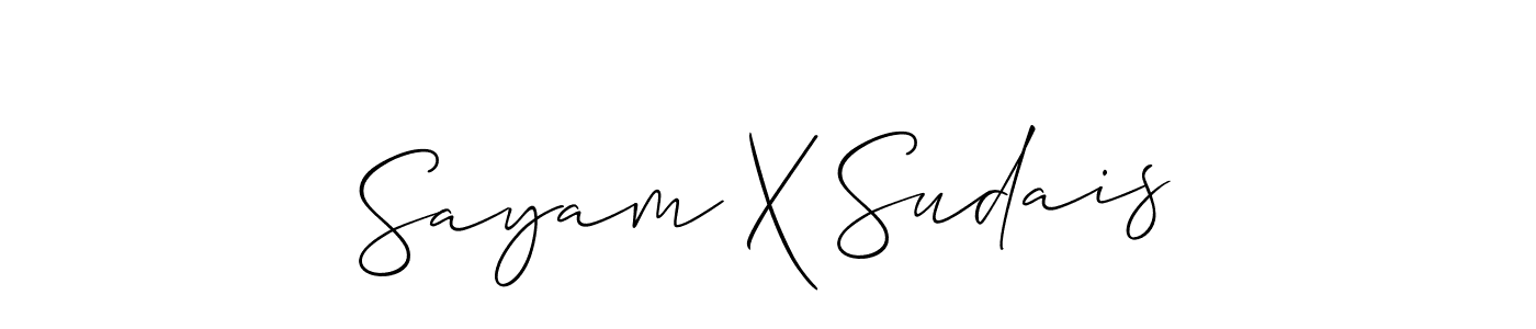 See photos of Sayam X Sudais official signature by Spectra . Check more albums & portfolios. Read reviews & check more about Allison_Script font. Sayam X Sudais signature style 2 images and pictures png