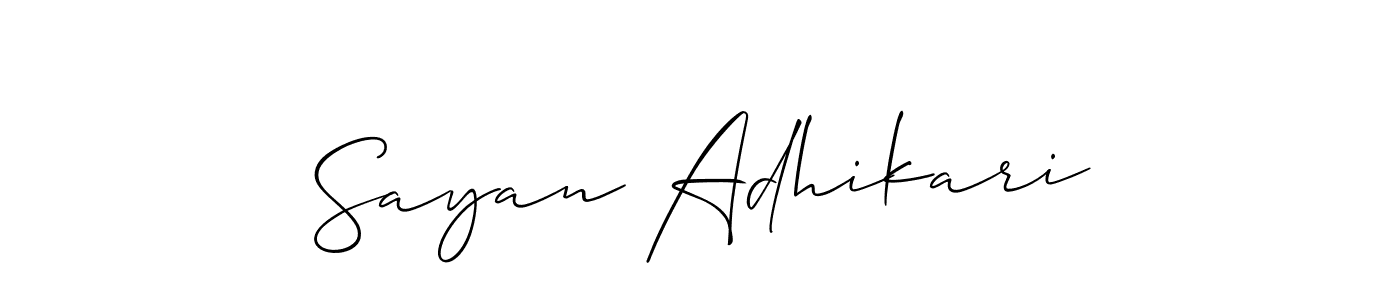 Also we have Sayan Adhikari name is the best signature style. Create professional handwritten signature collection using Allison_Script autograph style. Sayan Adhikari signature style 2 images and pictures png