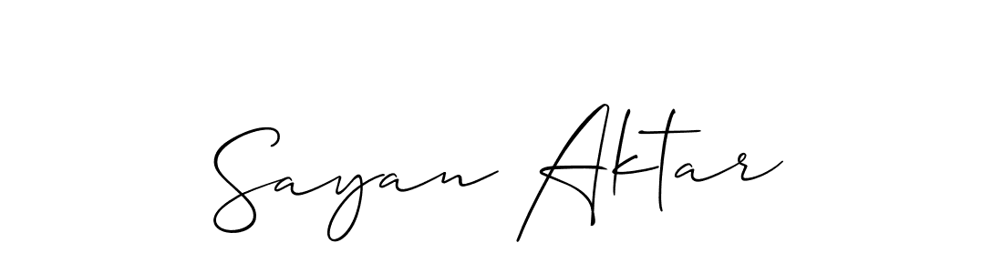 The best way (Allison_Script) to make a short signature is to pick only two or three words in your name. The name Sayan Aktar include a total of six letters. For converting this name. Sayan Aktar signature style 2 images and pictures png