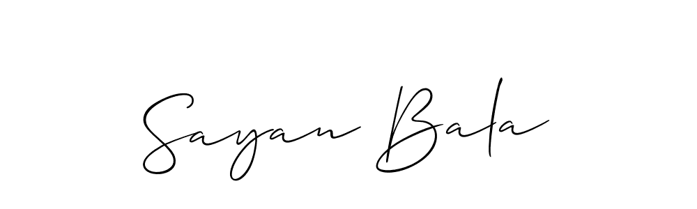 It looks lik you need a new signature style for name Sayan Bala. Design unique handwritten (Allison_Script) signature with our free signature maker in just a few clicks. Sayan Bala signature style 2 images and pictures png