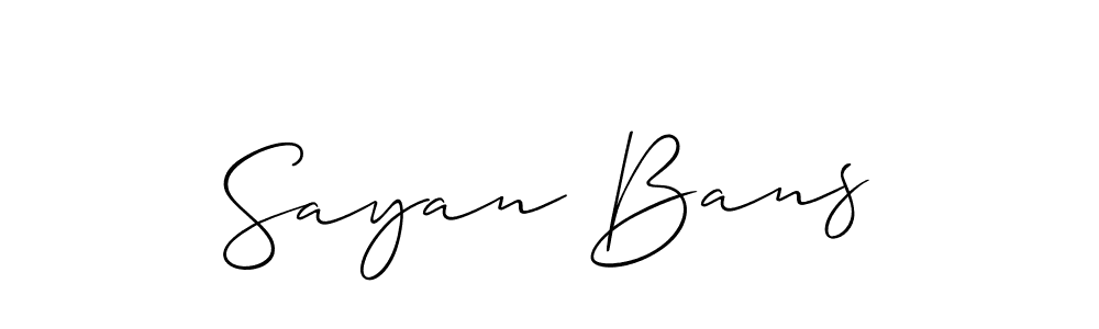 Use a signature maker to create a handwritten signature online. With this signature software, you can design (Allison_Script) your own signature for name Sayan Bans. Sayan Bans signature style 2 images and pictures png