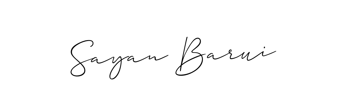 Create a beautiful signature design for name Sayan Barui. With this signature (Allison_Script) fonts, you can make a handwritten signature for free. Sayan Barui signature style 2 images and pictures png