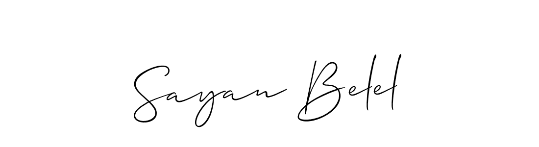 The best way (Allison_Script) to make a short signature is to pick only two or three words in your name. The name Sayan Belel include a total of six letters. For converting this name. Sayan Belel signature style 2 images and pictures png