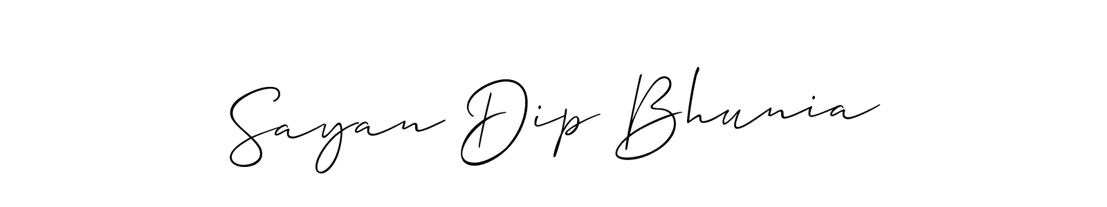 Create a beautiful signature design for name Sayan Dip Bhunia. With this signature (Allison_Script) fonts, you can make a handwritten signature for free. Sayan Dip Bhunia signature style 2 images and pictures png