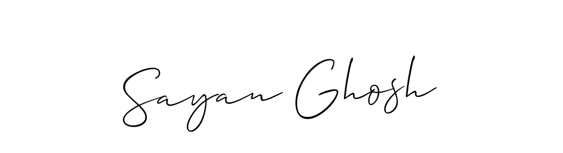 Create a beautiful signature design for name Sayan Ghosh. With this signature (Allison_Script) fonts, you can make a handwritten signature for free. Sayan Ghosh signature style 2 images and pictures png