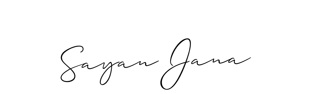 You should practise on your own different ways (Allison_Script) to write your name (Sayan Jana) in signature. don't let someone else do it for you. Sayan Jana signature style 2 images and pictures png