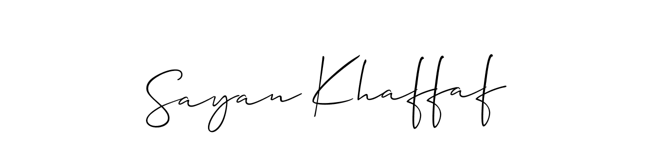 It looks lik you need a new signature style for name Sayan Khaffaf. Design unique handwritten (Allison_Script) signature with our free signature maker in just a few clicks. Sayan Khaffaf signature style 2 images and pictures png