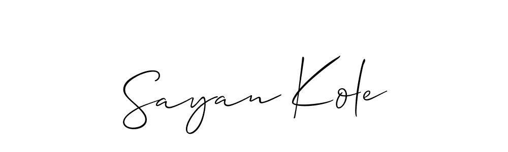 How to make Sayan Kole name signature. Use Allison_Script style for creating short signs online. This is the latest handwritten sign. Sayan Kole signature style 2 images and pictures png
