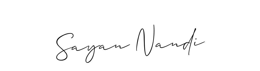 How to make Sayan Nandi signature? Allison_Script is a professional autograph style. Create handwritten signature for Sayan Nandi name. Sayan Nandi signature style 2 images and pictures png