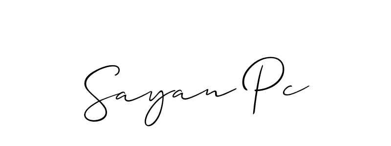 The best way (Allison_Script) to make a short signature is to pick only two or three words in your name. The name Sayan Pc include a total of six letters. For converting this name. Sayan Pc signature style 2 images and pictures png