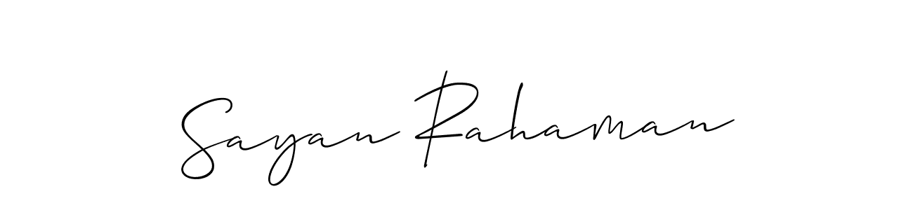 Make a beautiful signature design for name Sayan Rahaman. With this signature (Allison_Script) style, you can create a handwritten signature for free. Sayan Rahaman signature style 2 images and pictures png