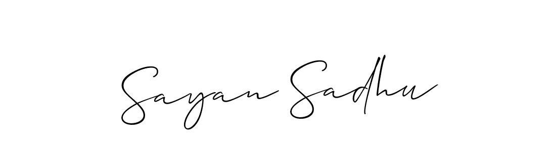 How to make Sayan Sadhu signature? Allison_Script is a professional autograph style. Create handwritten signature for Sayan Sadhu name. Sayan Sadhu signature style 2 images and pictures png