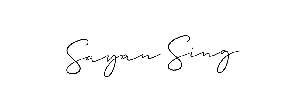 It looks lik you need a new signature style for name Sayan Sing. Design unique handwritten (Allison_Script) signature with our free signature maker in just a few clicks. Sayan Sing signature style 2 images and pictures png