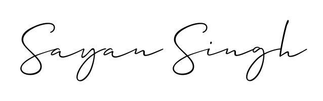 A sleek calligraphic signature for name Sayan Singh utilizing Allison_Script styling. Great for adding personal signatures to photos and art. Sayan Singh signature style 2 images and pictures png
