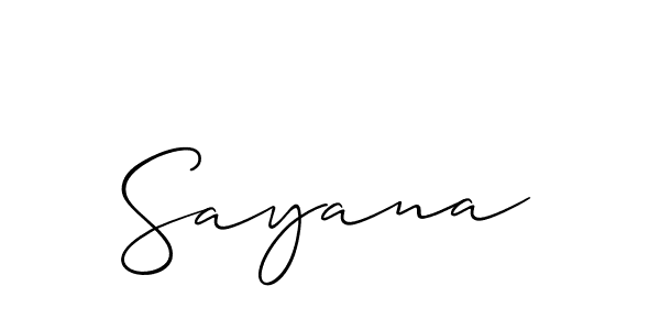 Design your own signature with our free online signature maker. With this signature software, you can create a handwritten (Allison_Script) signature for name Sayana. Sayana signature style 2 images and pictures png