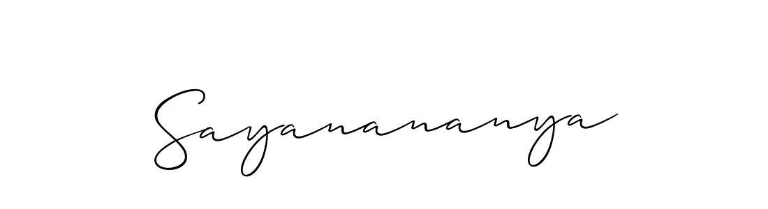 Also we have Sayanananya name is the best signature style. Create professional handwritten signature collection using Allison_Script autograph style. Sayanananya signature style 2 images and pictures png