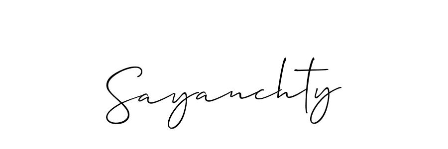 You should practise on your own different ways (Allison_Script) to write your name (Sayanchty) in signature. don't let someone else do it for you. Sayanchty signature style 2 images and pictures png