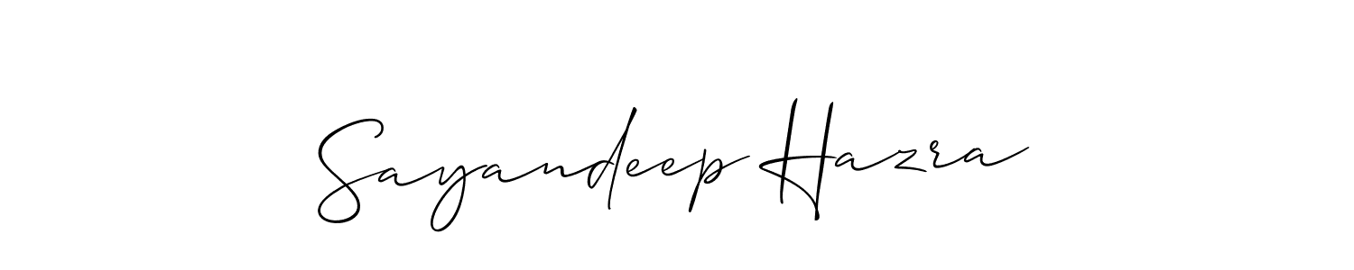 You should practise on your own different ways (Allison_Script) to write your name (Sayandeep Hazra) in signature. don't let someone else do it for you. Sayandeep Hazra signature style 2 images and pictures png