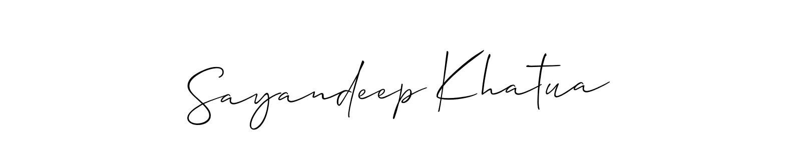 if you are searching for the best signature style for your name Sayandeep Khatua. so please give up your signature search. here we have designed multiple signature styles  using Allison_Script. Sayandeep Khatua signature style 2 images and pictures png