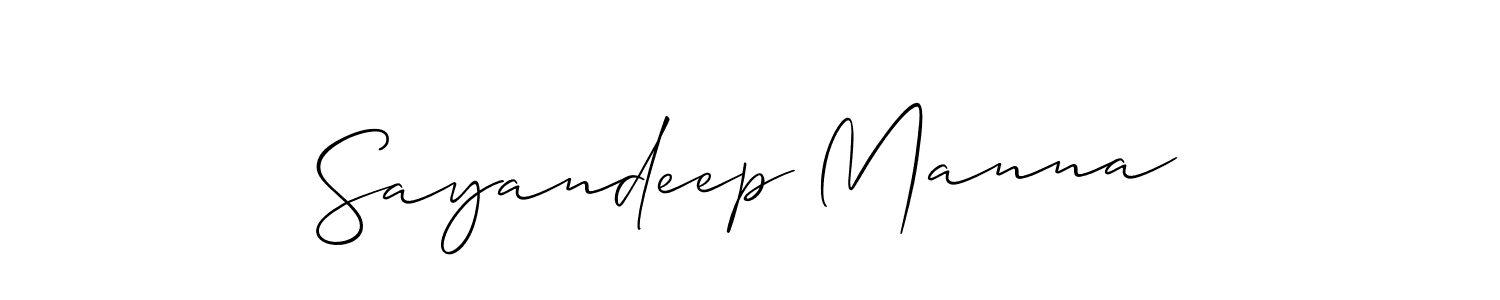 Design your own signature with our free online signature maker. With this signature software, you can create a handwritten (Allison_Script) signature for name Sayandeep Manna. Sayandeep Manna signature style 2 images and pictures png