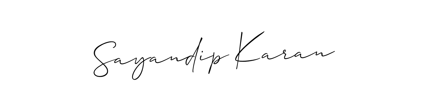 Design your own signature with our free online signature maker. With this signature software, you can create a handwritten (Allison_Script) signature for name Sayandip Karan. Sayandip Karan signature style 2 images and pictures png